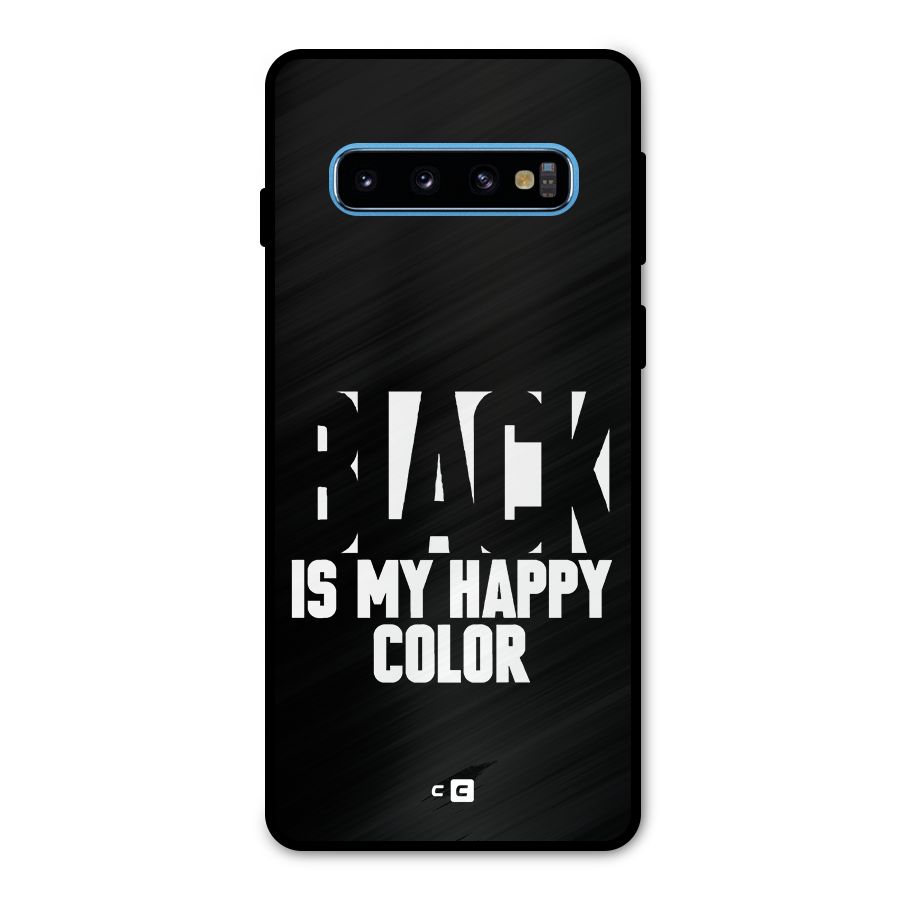 Black My Happy Color Metal Back Case for Galaxy S10