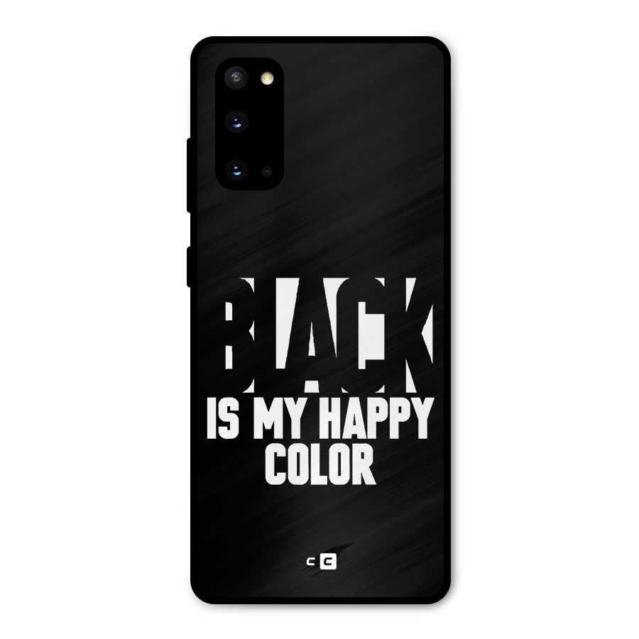 Black My Happy Color Metal Back Case for Galaxy S20