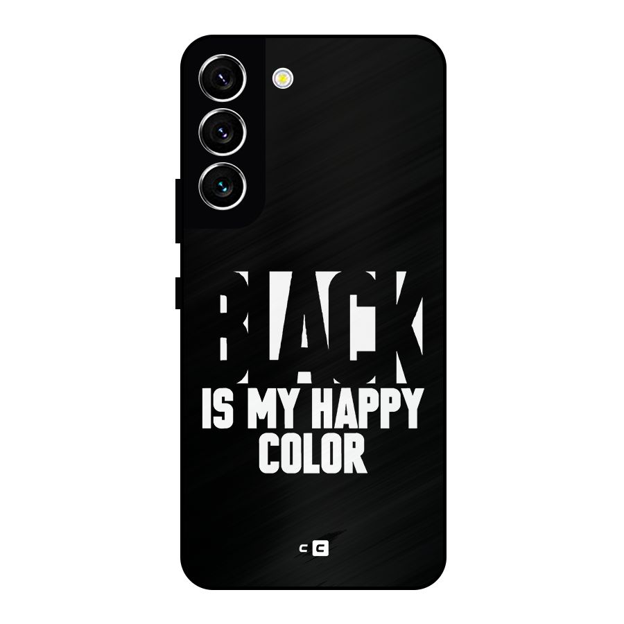 Black My Happy Color Metal Back Case for Galaxy S22 5G