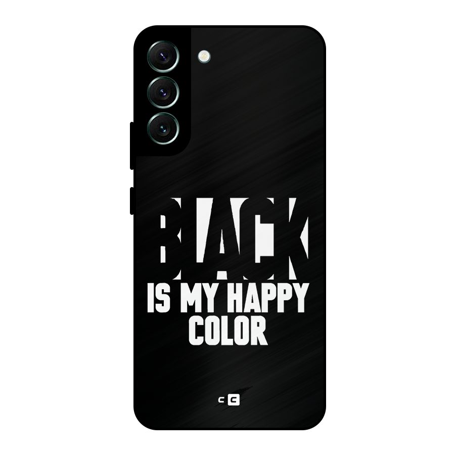 Black My Happy Color Metal Back Case for Galaxy S22 Plus 5G