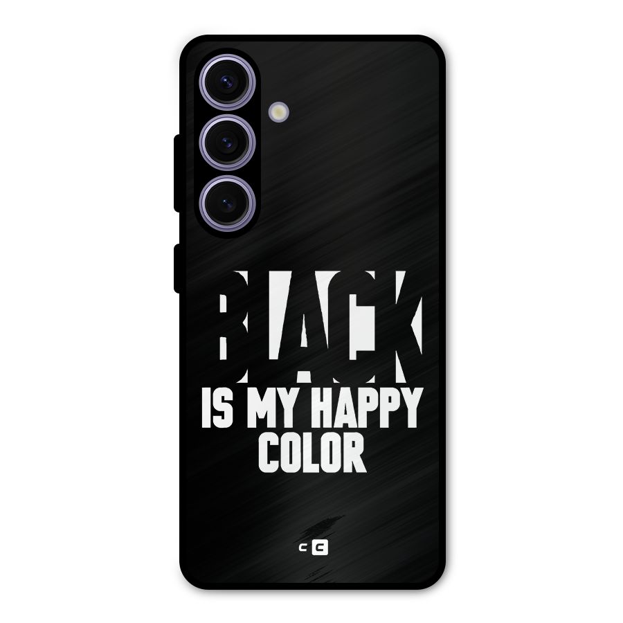 Black My Happy Color Metal Back Case for Galaxy S24