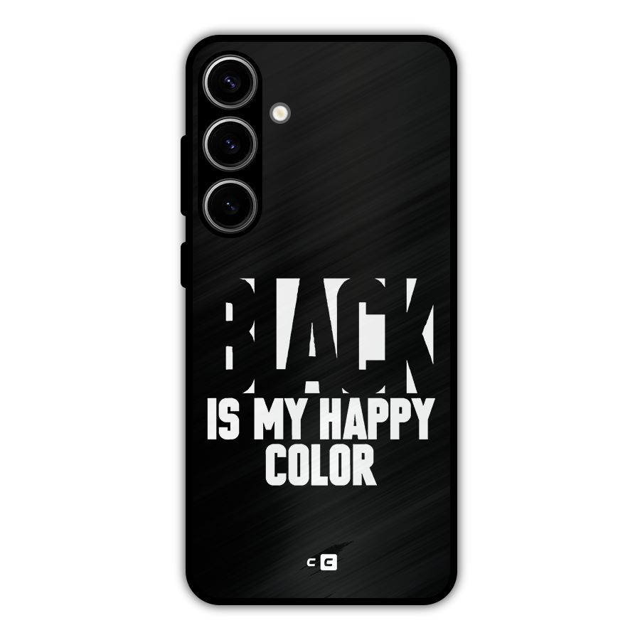 Black My Happy Color Metal Back Case for Galaxy S24 Plus