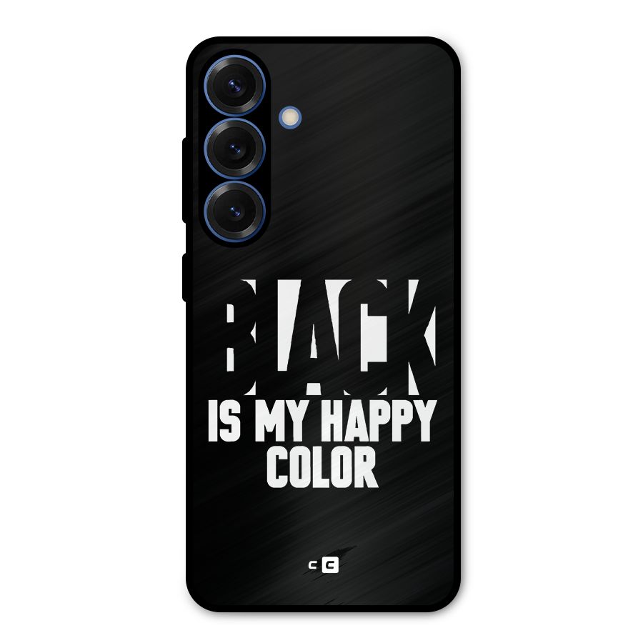 Black My Happy Color Metal Back Case for Galaxy S25