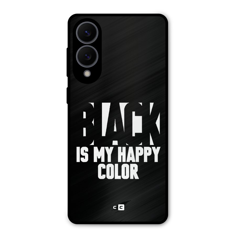 Black My Happy Color Metal Back Case for Galaxy S25 Edge