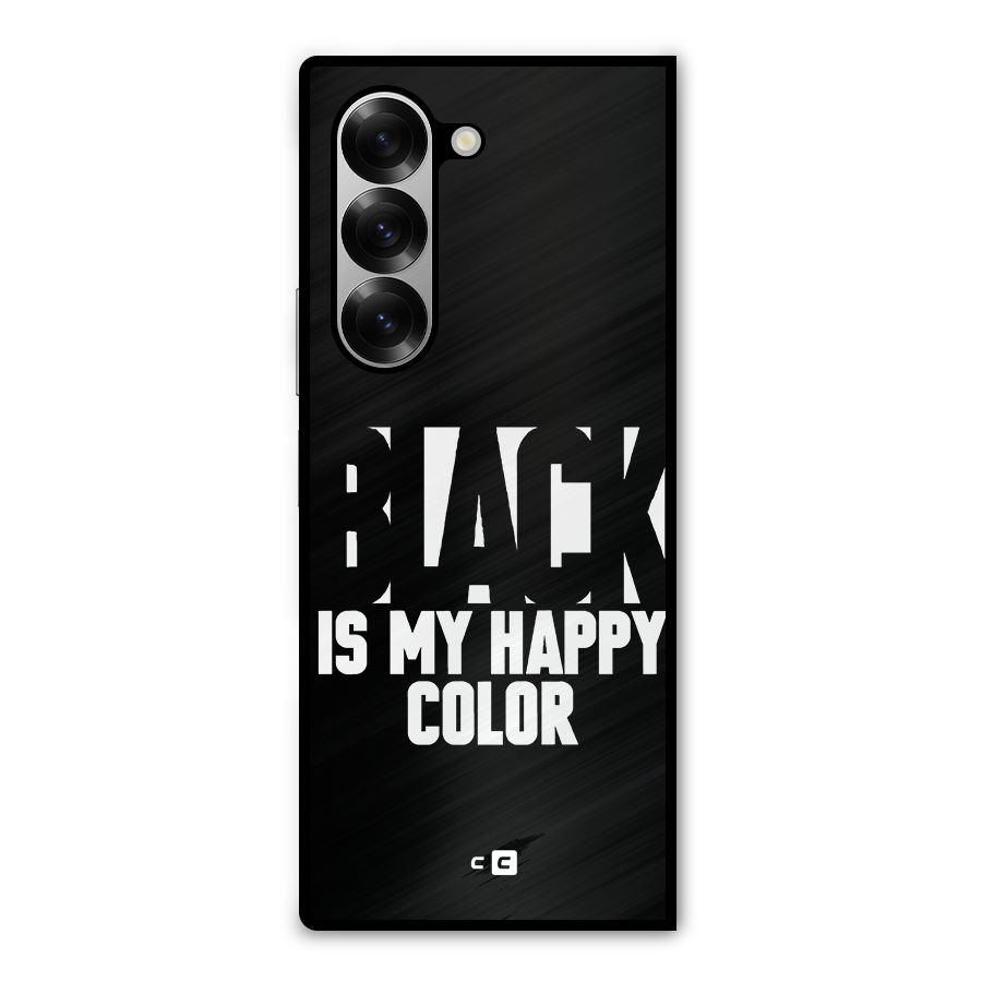 Black My Happy Color Metal Back Case for Galaxy Z Fold6
