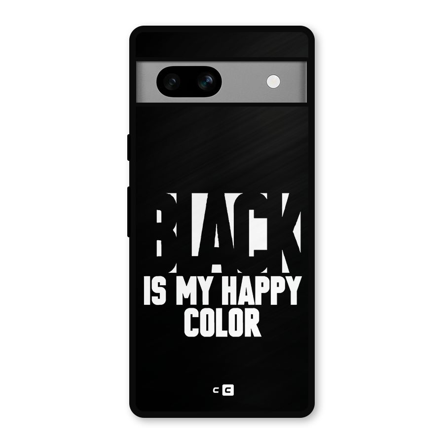 Black My Happy Color Metal Back Case for Google Pixel 7a