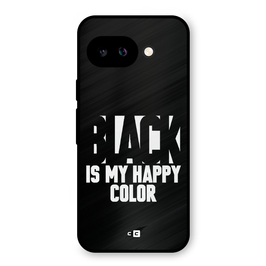 Black My Happy Color Metal Back Case for Google Pixel 9a