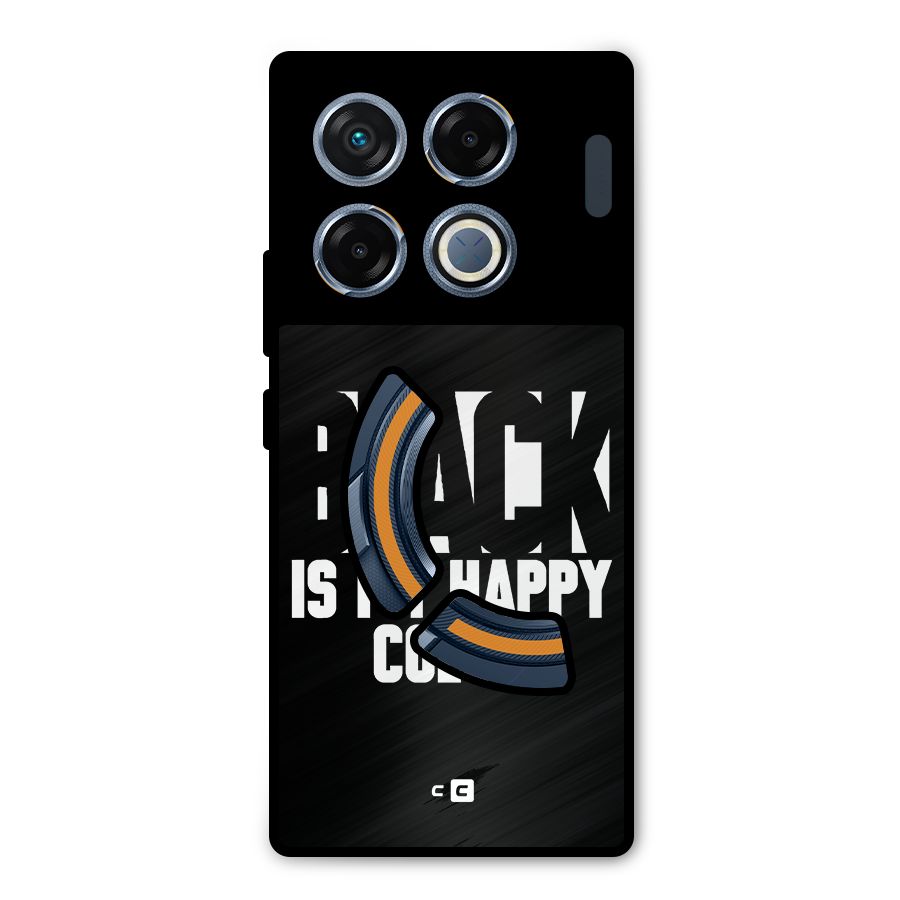 Black My Happy Color Metal Back Case for Infinix GT 20 Pro