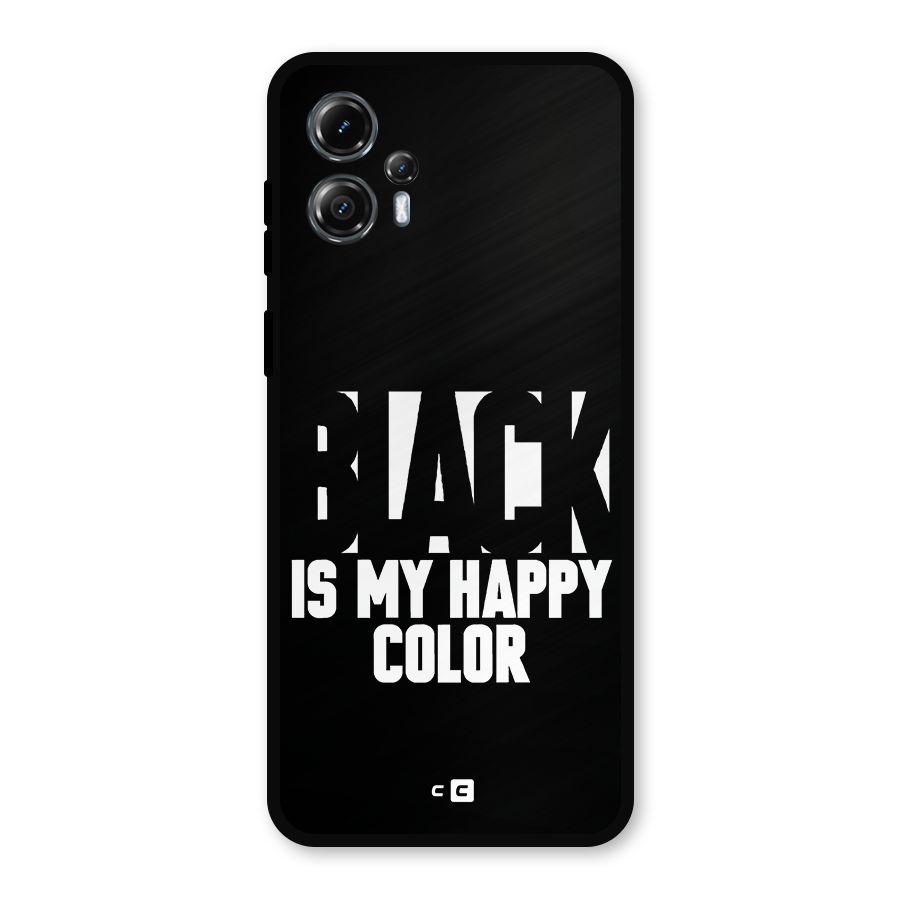 Black My Happy Color Metal Back Case for Moto G13