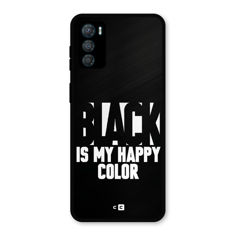 Black My Happy Color Metal Back Case for Moto G42