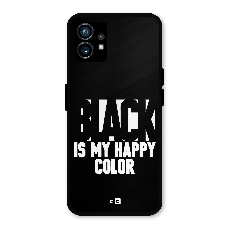 Black My Happy Color Metal Back Case for Nothing Phone 1