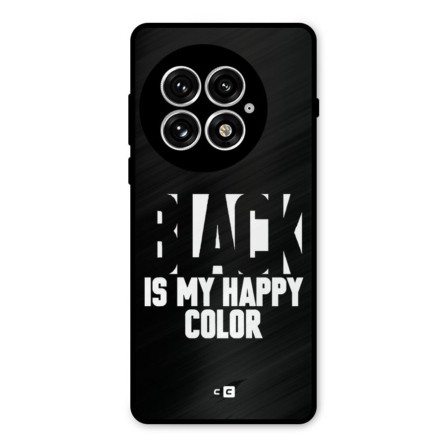 Black My Happy Color Metal Back Case for OnePlus 13