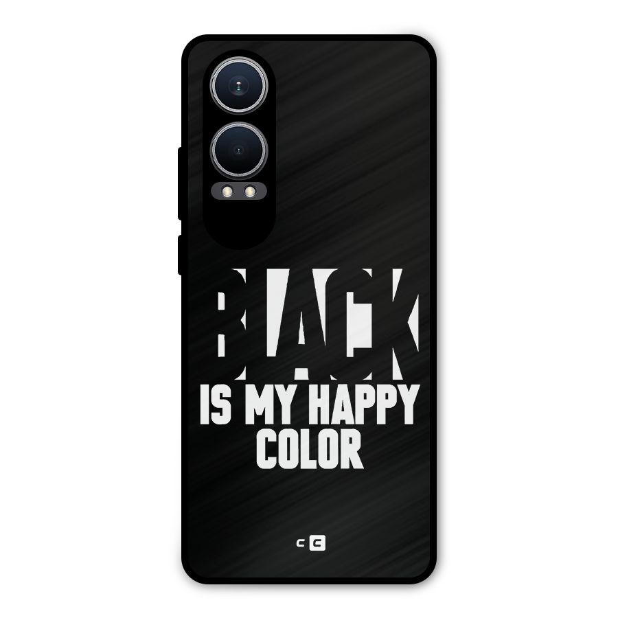 Black My Happy Color Metal Back Case for OnePlus Nord CE4 Lite