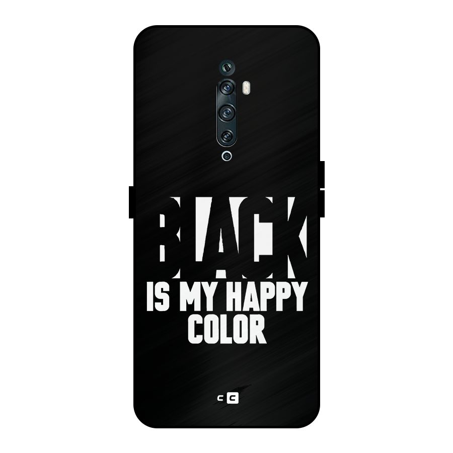 Black My Happy Color Metal Back Case for Oppo Reno2 Z