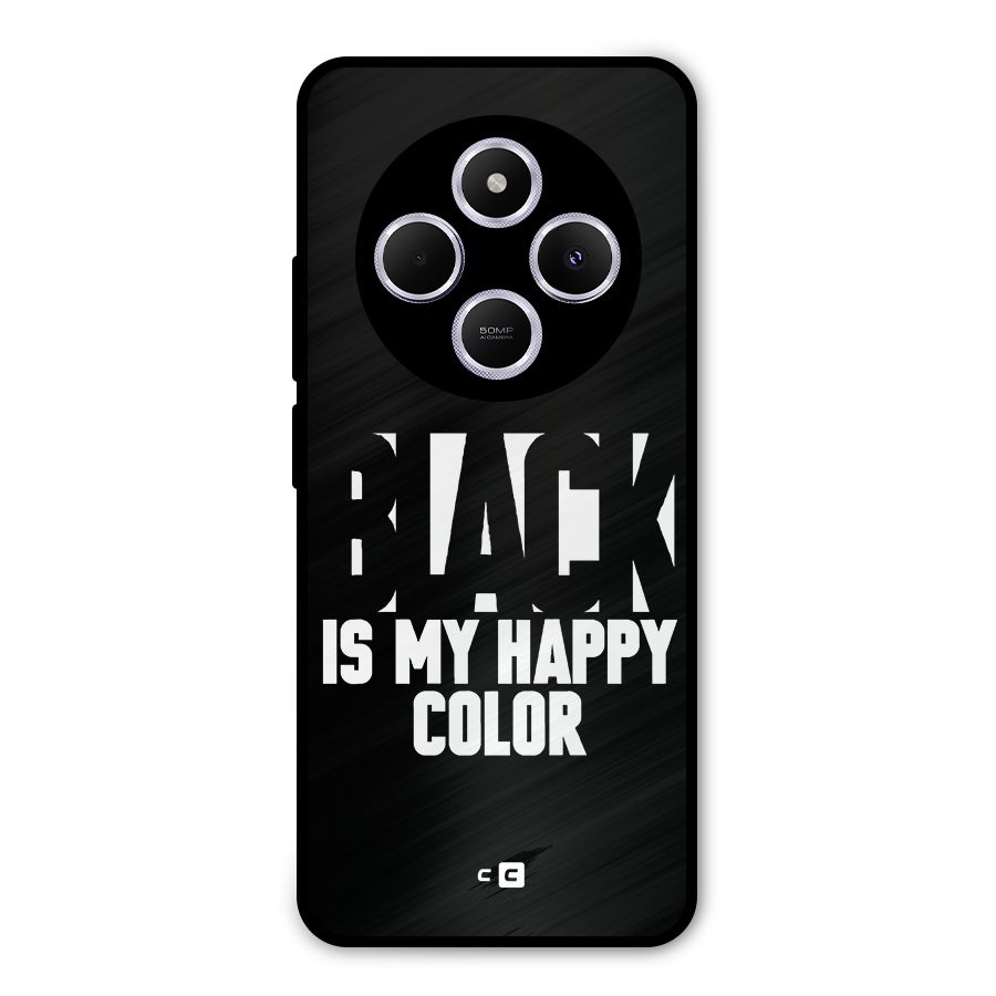 Black My Happy Color Metal Back Case for Poco M7