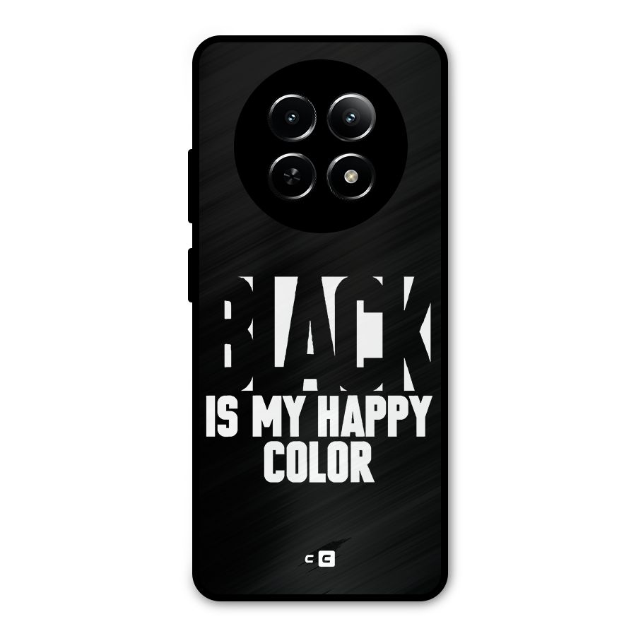 Black My Happy Color Metal Back Case for Realme 12 5G