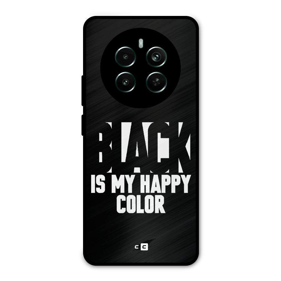Black My Happy Color Metal Back Case for Realme 12 Pro Plus
