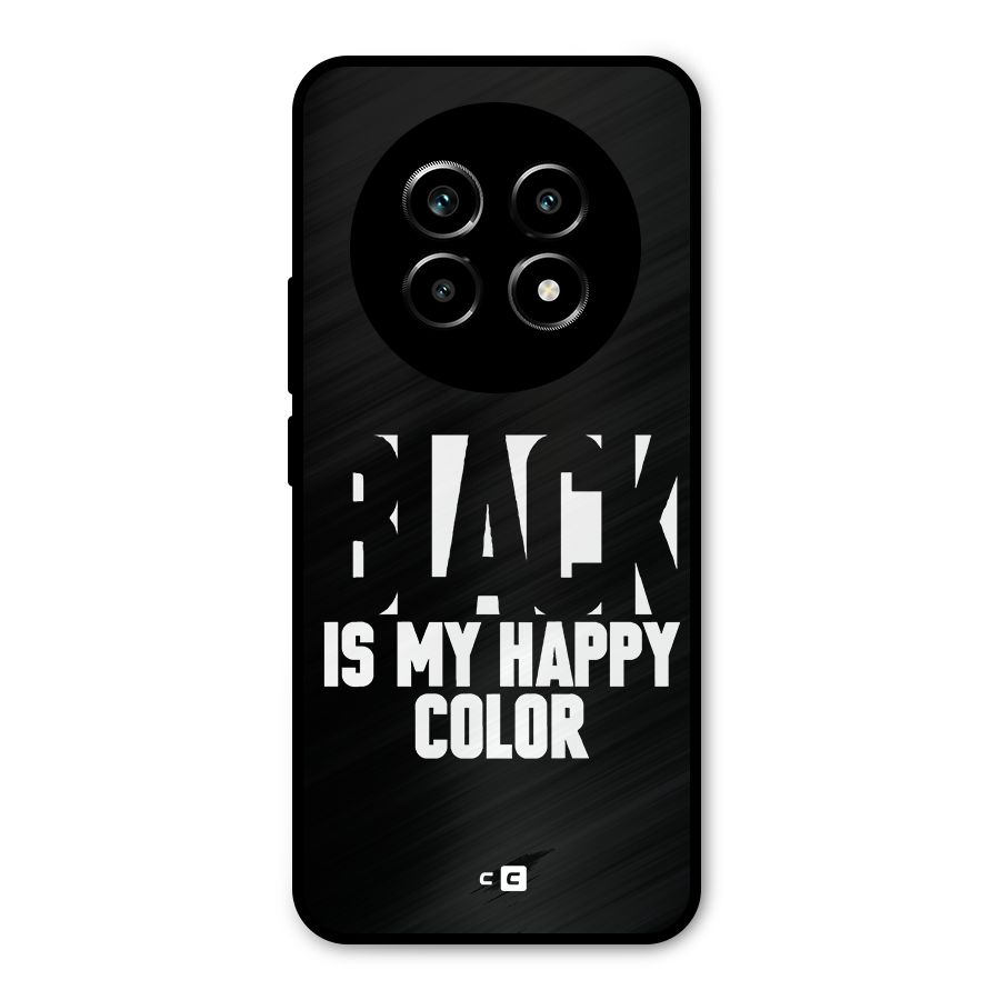 Black My Happy Color Metal Back Case for Realme 13 Pro