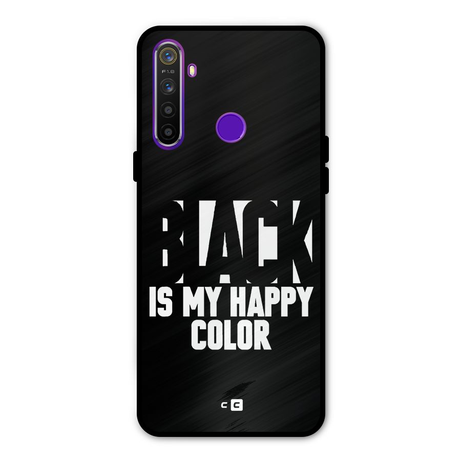 Black My Happy Color Metal Back Case for Realme Narzo 10