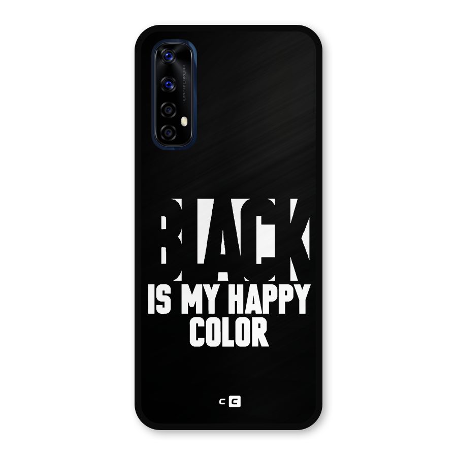 Black My Happy Color Metal Back Case for Realme Narzo 20 Pro