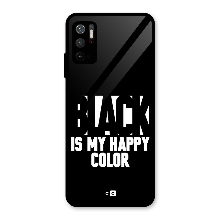 Black My Happy Color Metal Back Case for Redmi Note 10T 5G