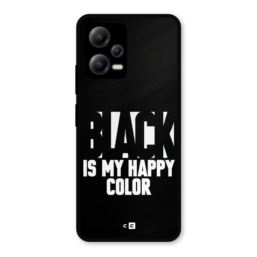 Black My Happy Color Metal Back Case for Redmi Note 12 5G