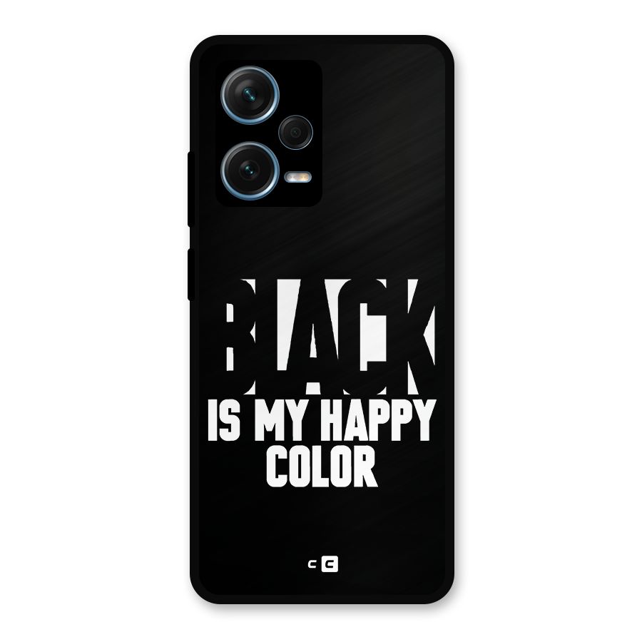 Black My Happy Color Metal Back Case for Redmi Note 12 Pro Plus 5G