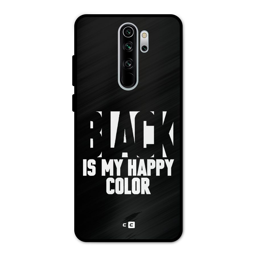 Black My Happy Color Metal Back Case for Redmi Note 8 Pro