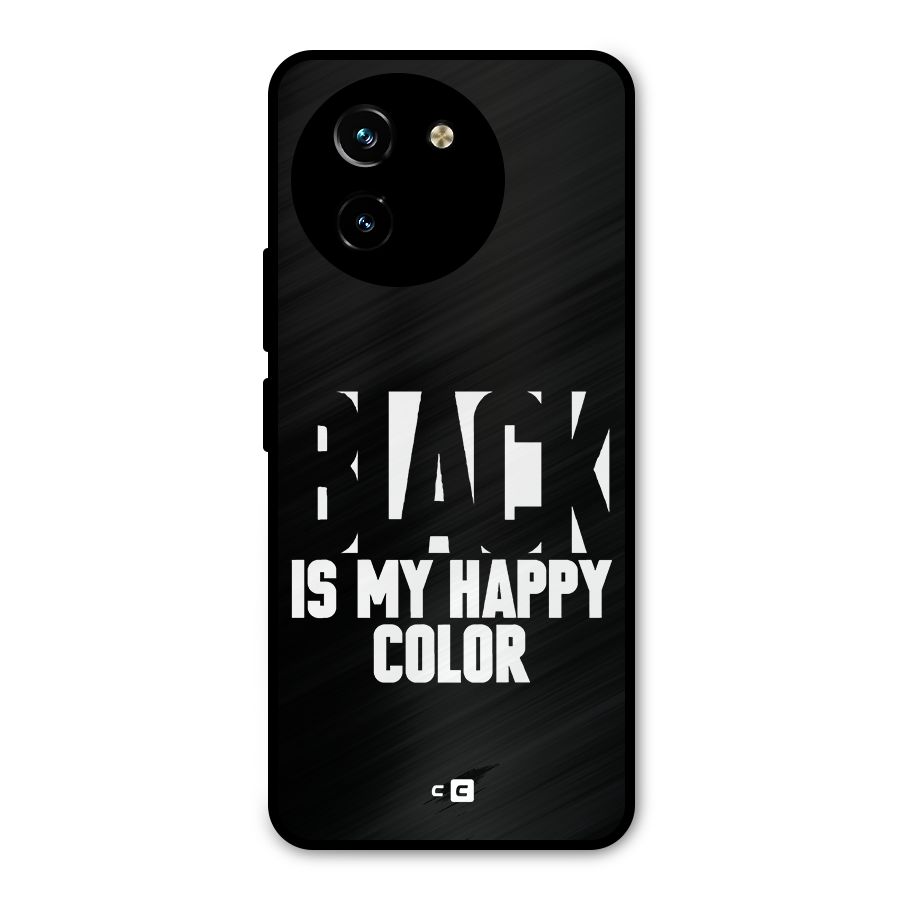 Black My Happy Color Metal Back Case for Vivo T3x