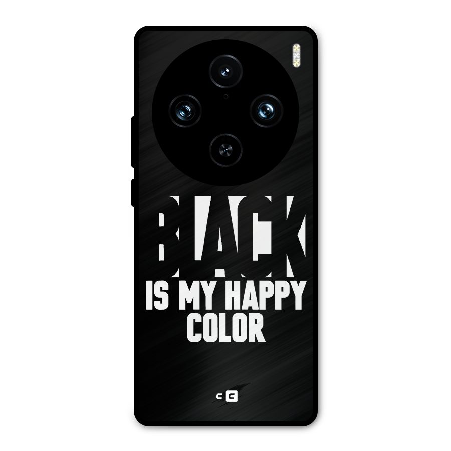 Black My Happy Color Metal Back Case for Vivo X100 Pro