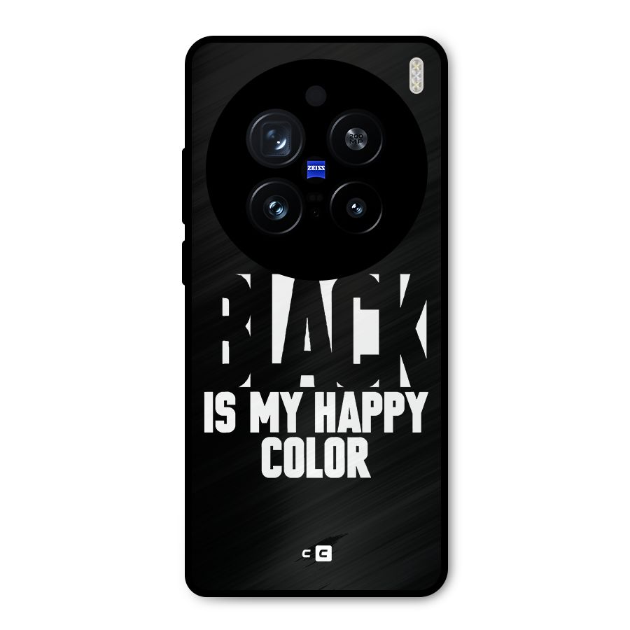 Black My Happy Color Metal Back Case for Vivo X200 Pro