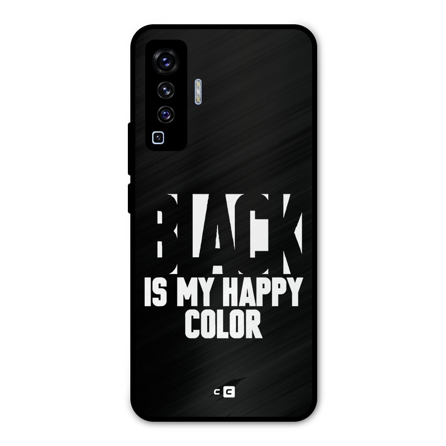 Black My Happy Color Metal Back Case for Vivo X50