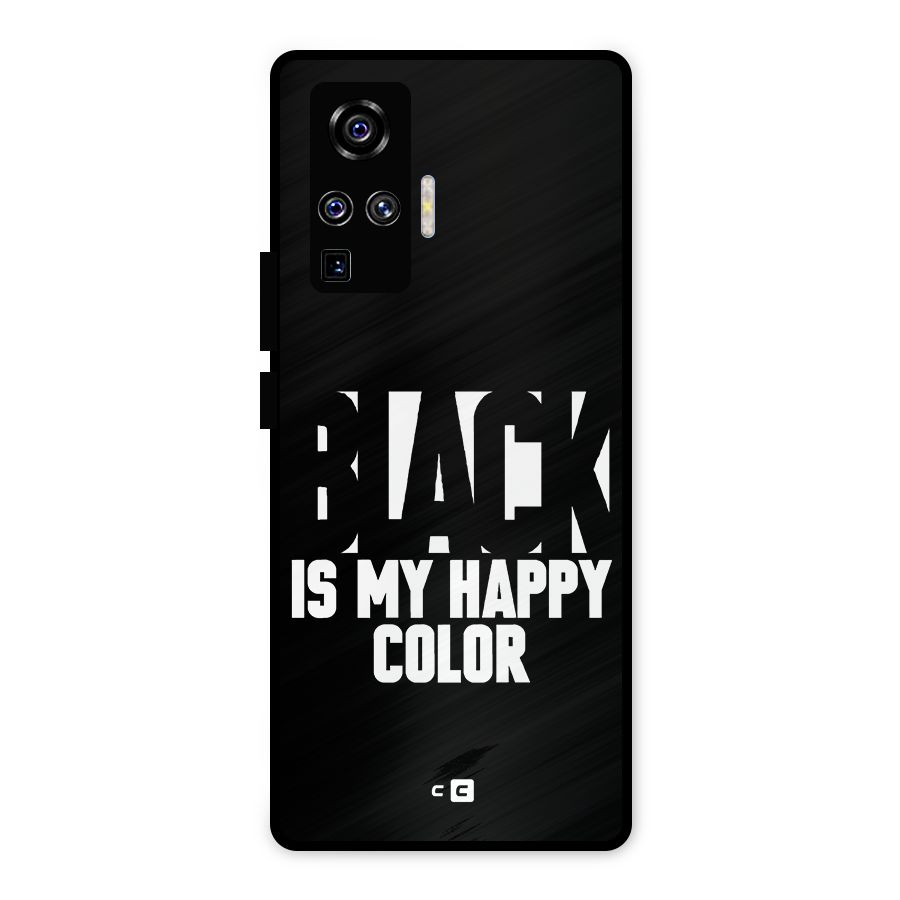 Black My Happy Color Metal Back Case for Vivo X50 Pro