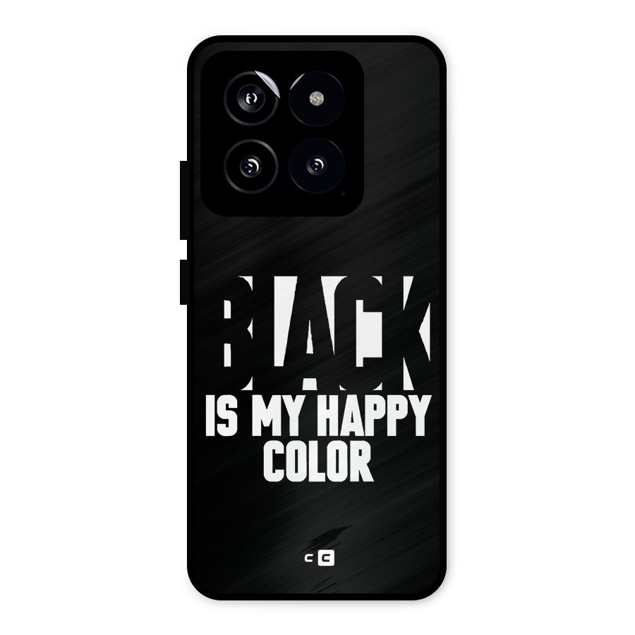 Black My Happy Color Metal Back Case for Xiaomi 14