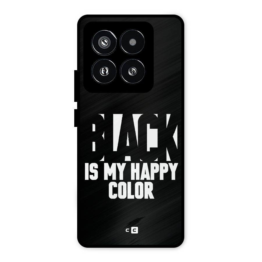 Black My Happy Color Metal Back Case for Xiaomi 14 Pro
