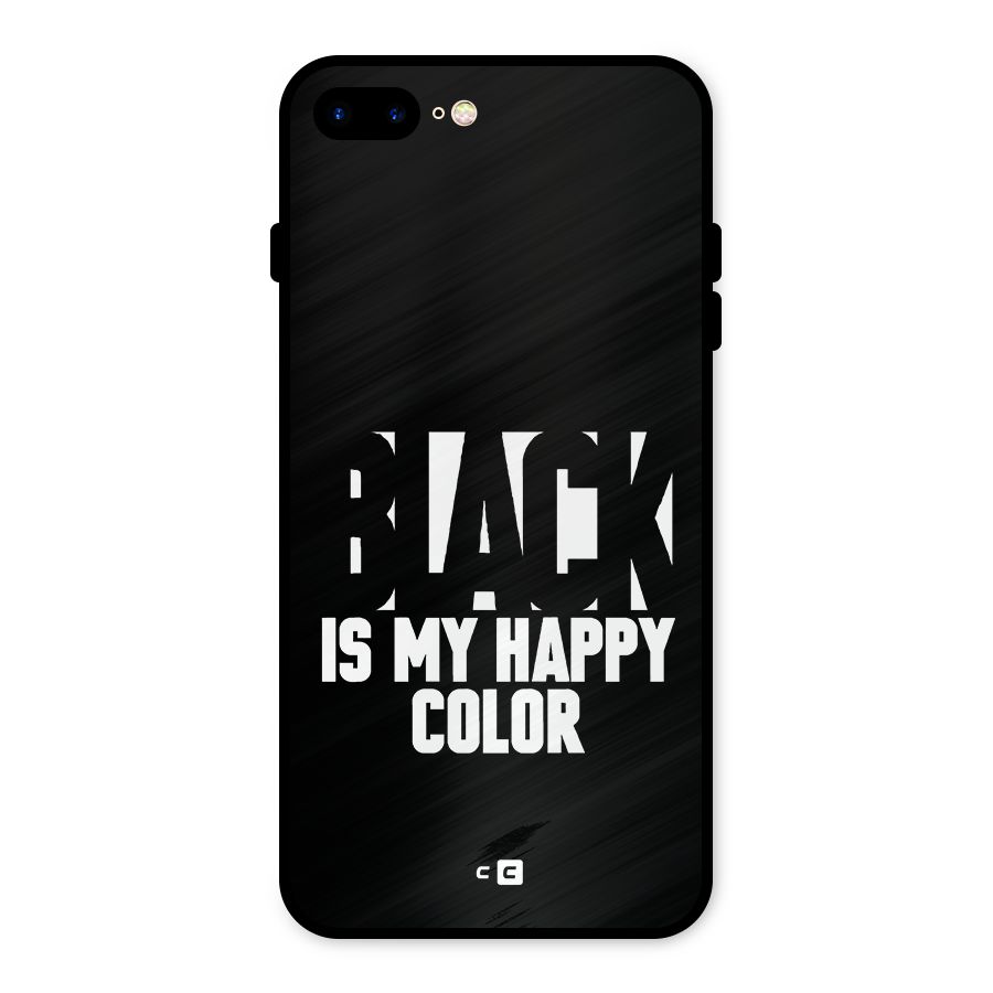 Black My Happy Color Metal Back Case for iPhone 8 Plus
