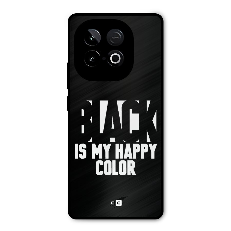 Black My Happy Color Metal Back Case for iQOO Neo 10