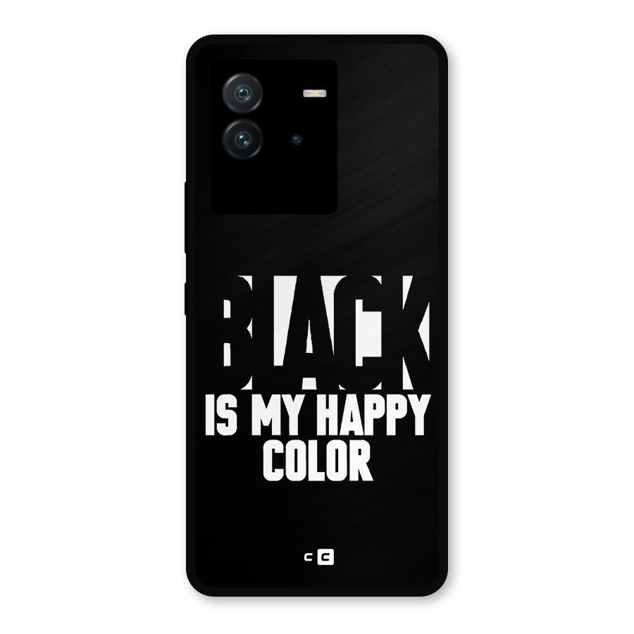 Black My Happy Color Metal Back Case for iQOO Neo 6 5G