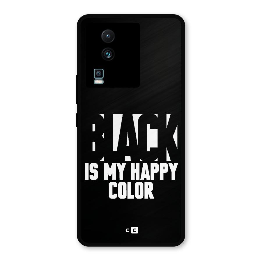 Black My Happy Color Metal Back Case for iQOO Neo 7 Pro