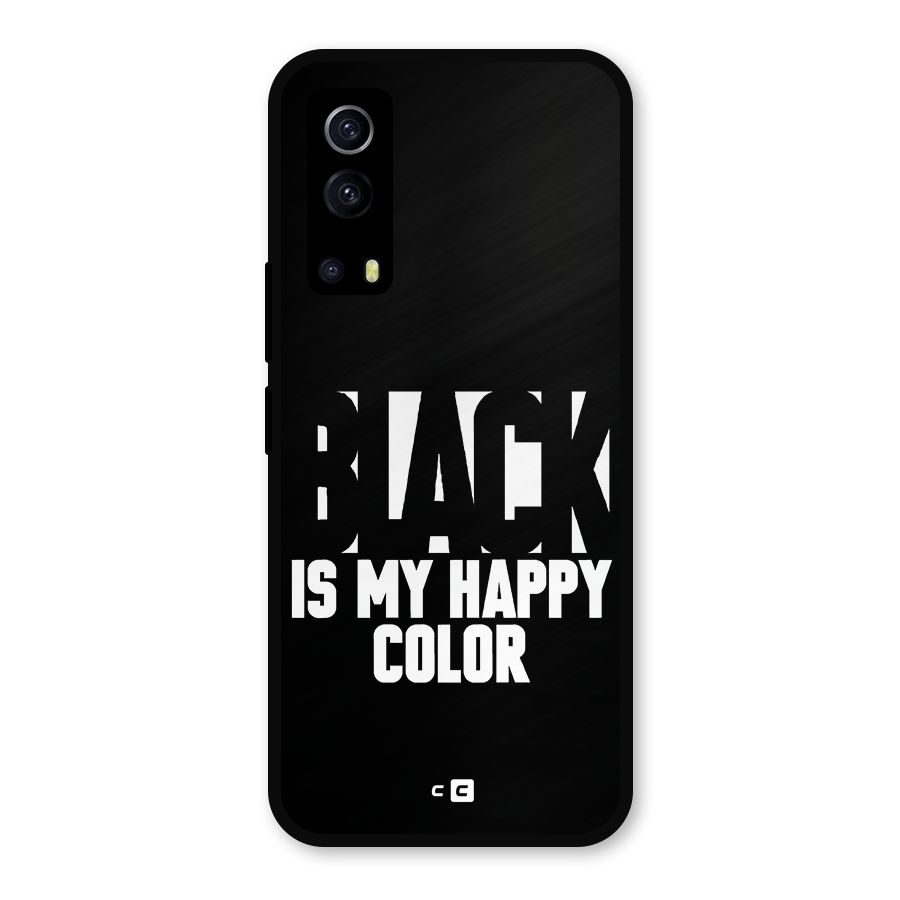 Black My Happy Color Metal Back Case for iQOO Z3
