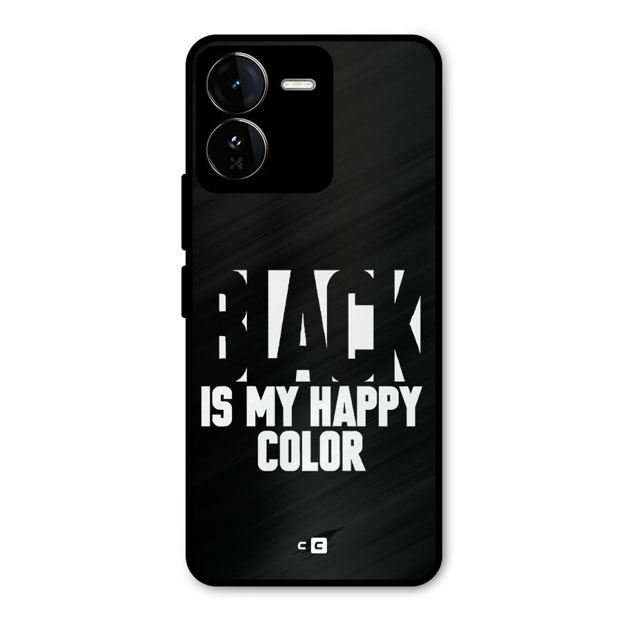 Black My Happy Color Metal Back Case for iQOO Z9