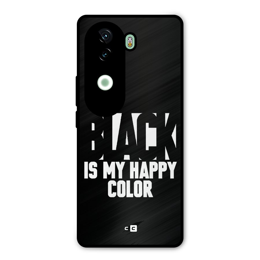 Black My Happy Color Metal Back Case for iQOO Z9s