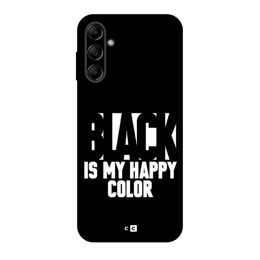 Black My Happy Color Original Polycarbonate Back Case for Galaxy A14 5G