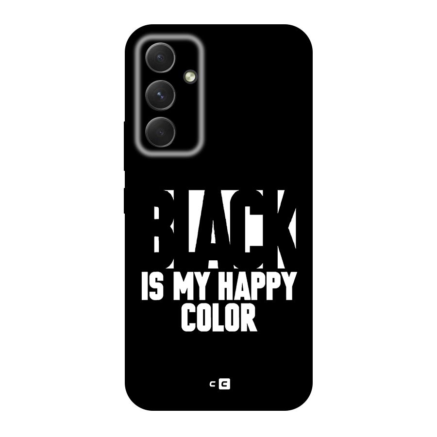 Black My Happy Color Original Polycarbonate Back Case for Galaxy A54