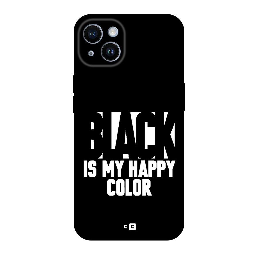Black My Happy Color Original Polycarbonate Back Case for iPhone 14
