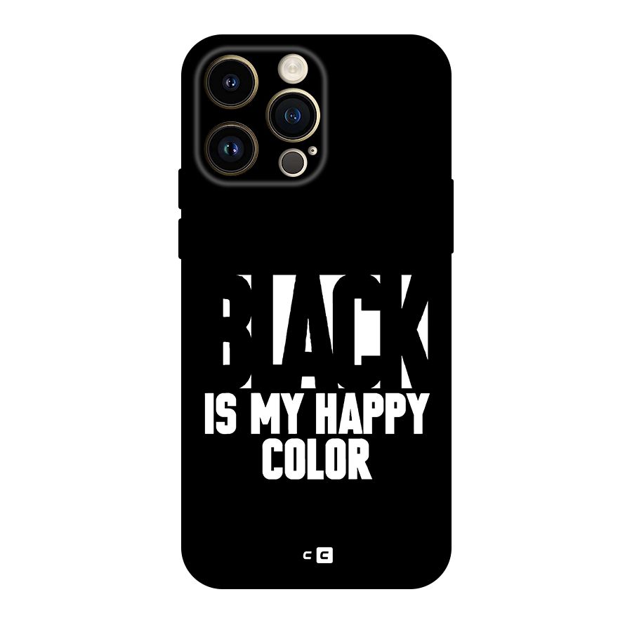 Black My Happy Color Original Polycarbonate Back Case for iPhone 14 Pro Max