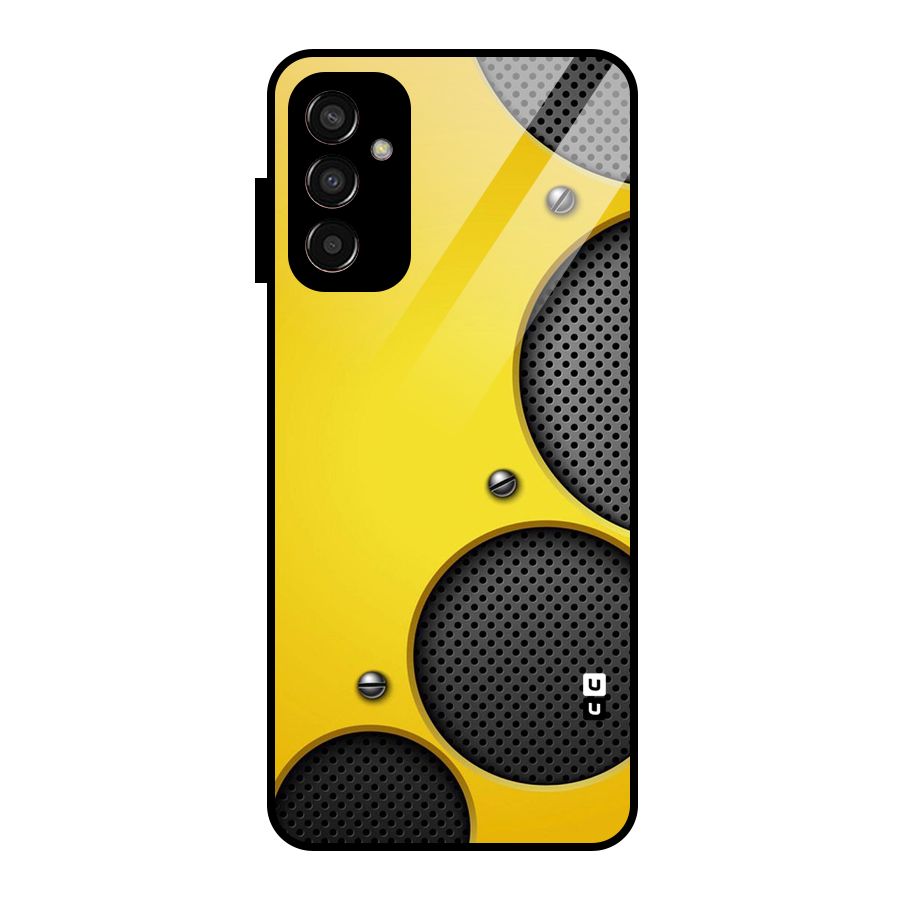 Black Net Yellow Glass Back Case for Galaxy F13