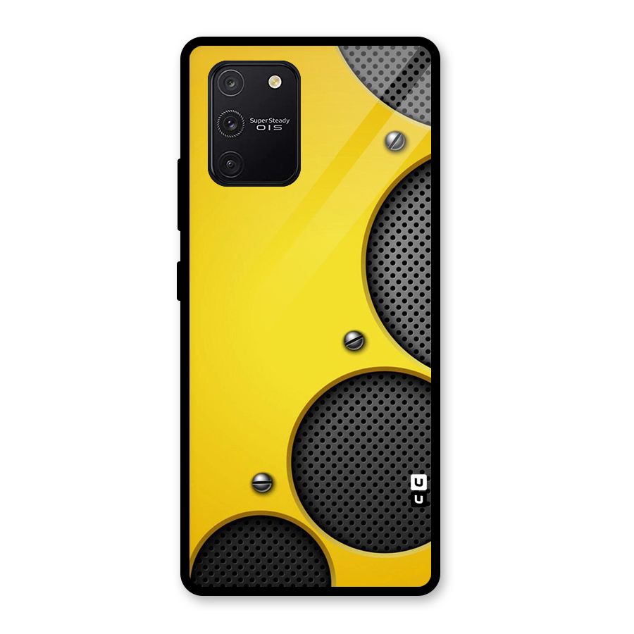 Black Net Yellow Glass Back Case for Galaxy S10 Lite