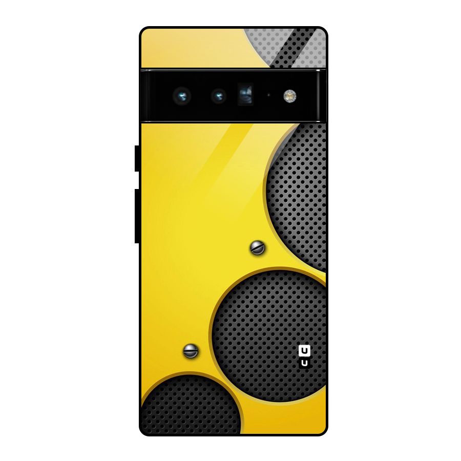 Black Net Yellow Glass Back Case for Google Pixel 6 Pro