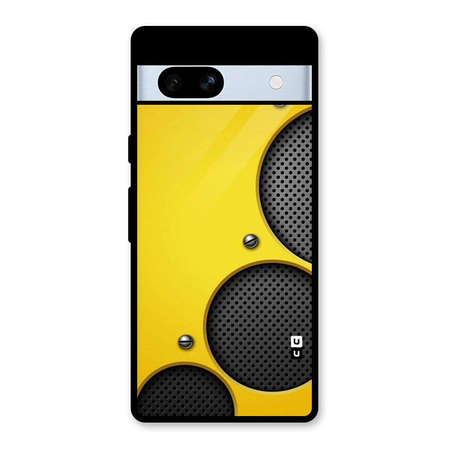 Black Net Yellow Glass Back Case for Google Pixel 7a